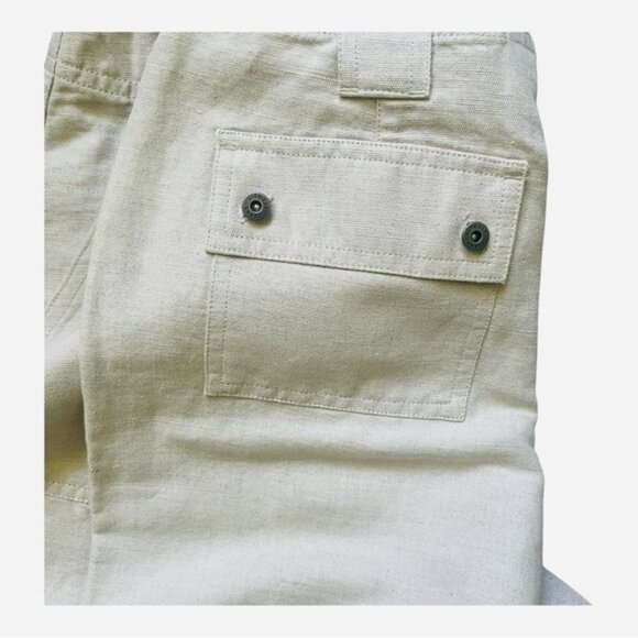 Liz Claiborne casual high waist Shorts 10 pockets zip button linen/cotton gray - Picture 12 of 12